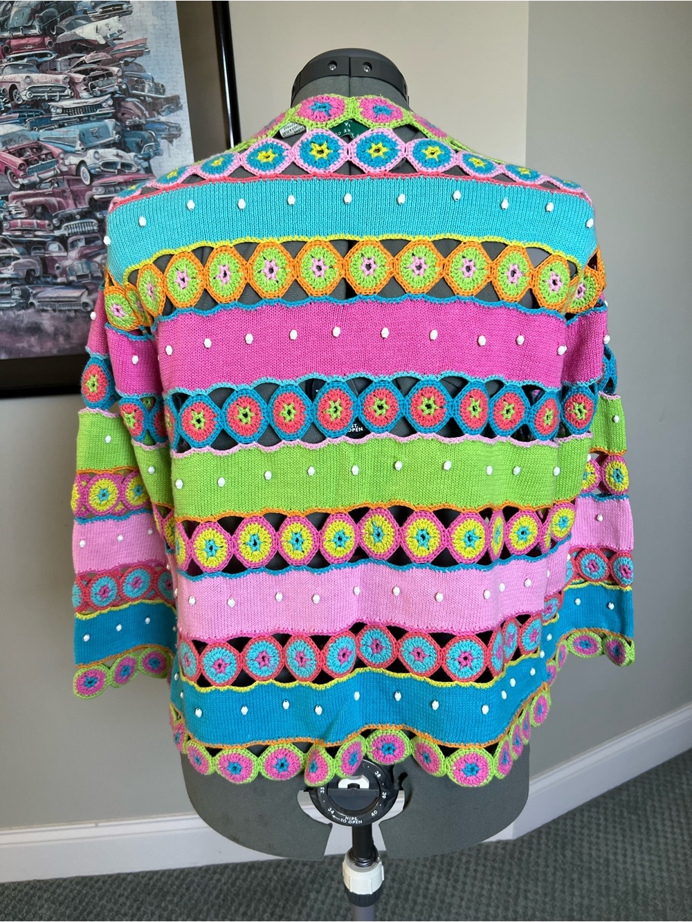 Rare design options Colorful
crochet Open Crochet Sweater cardigan - Picture 4 of 7